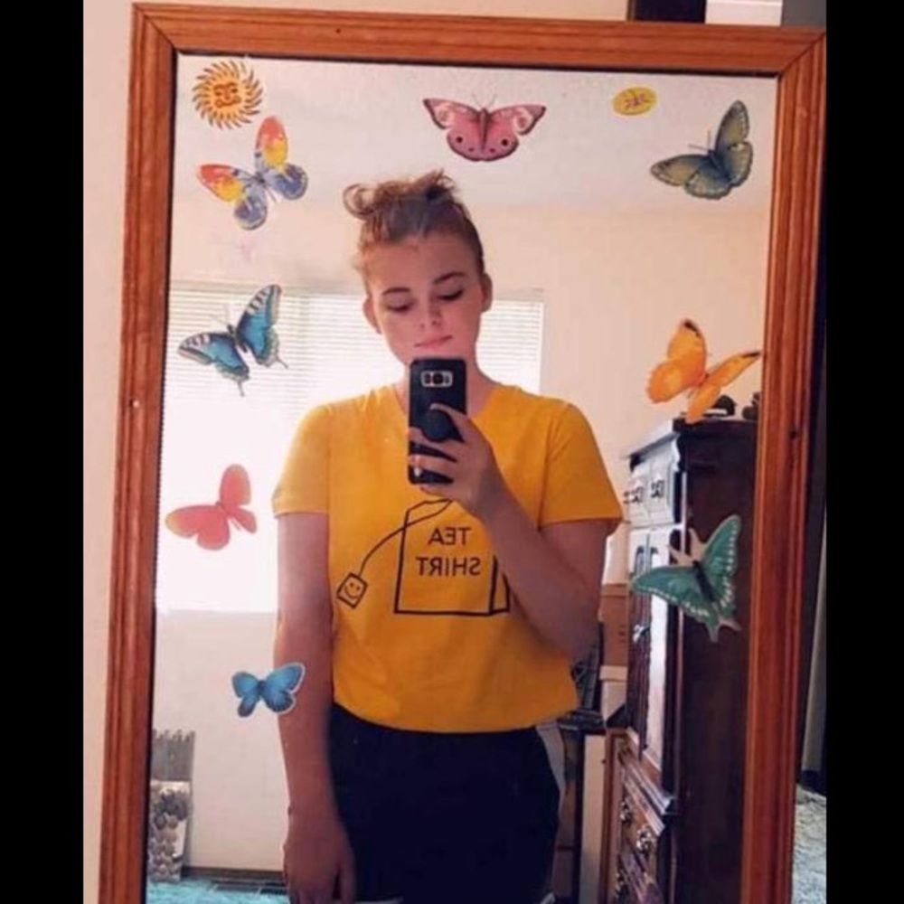 Yellow Short Sleeve Graphic Printed T Shirt - Picture 2 of 3